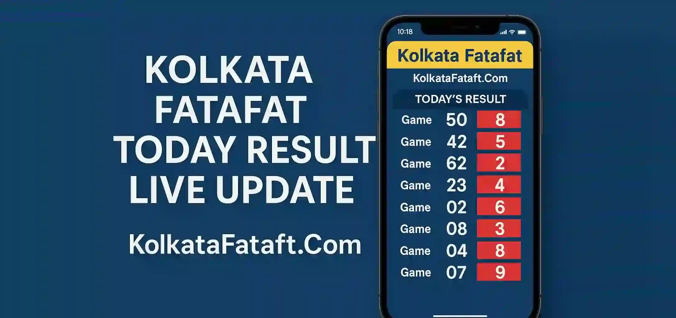 Kolkata Fatafat Today Result Live Update