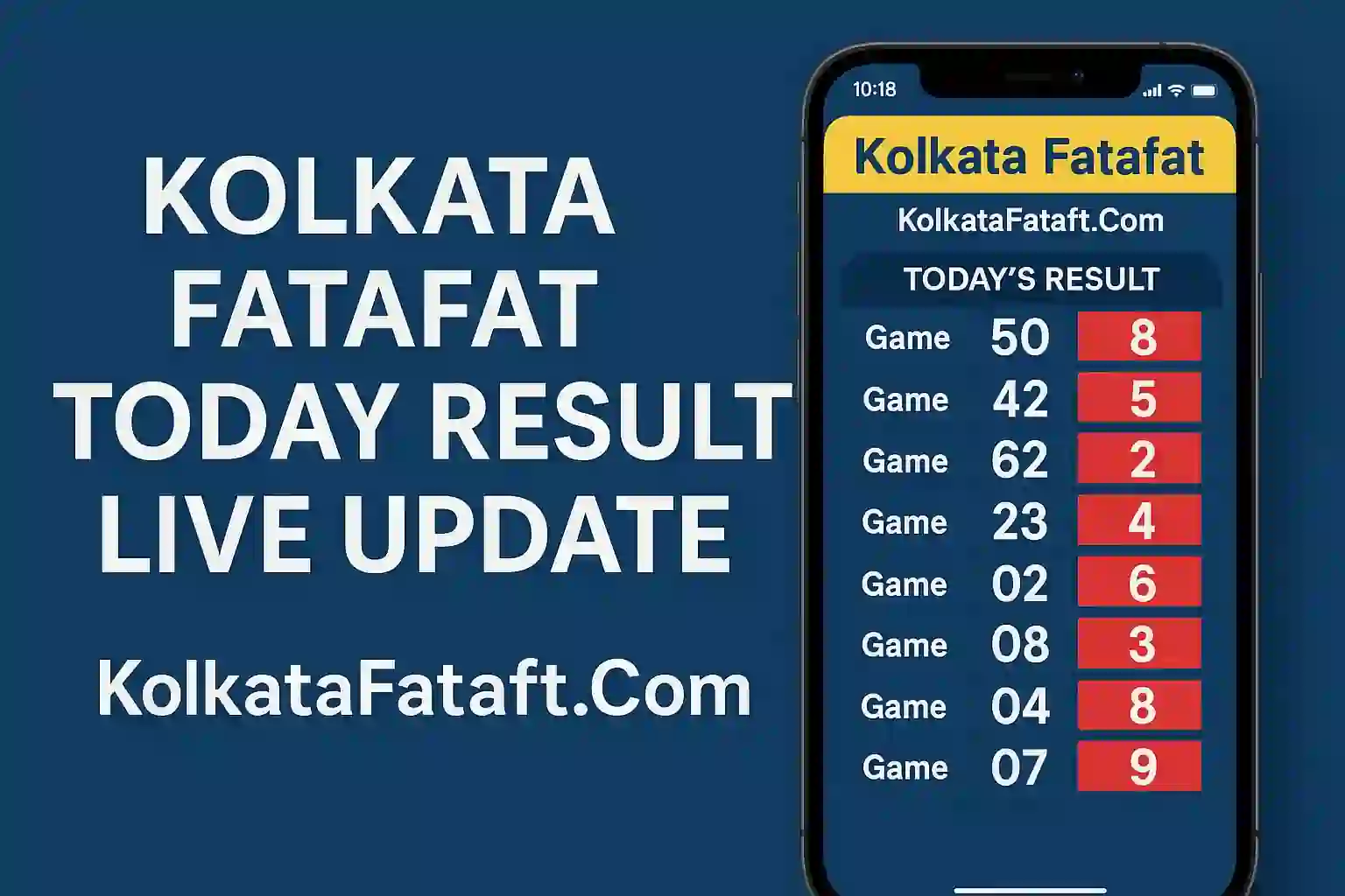 Kolkata Fatafat Today Result Live Update